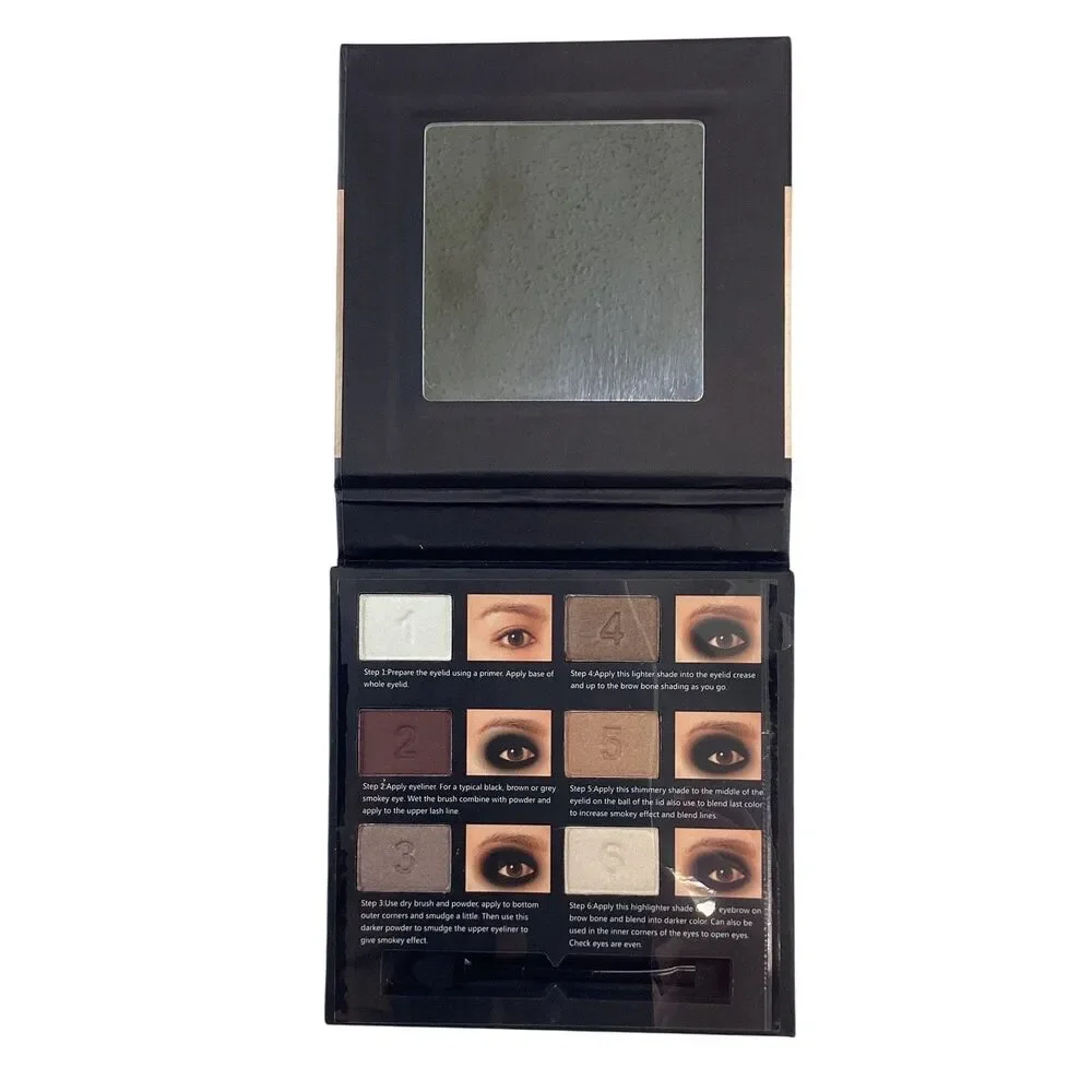 Okalan Smokey Eyes Brown 6 Shade Eyeshadow Palette Mirror Applicator